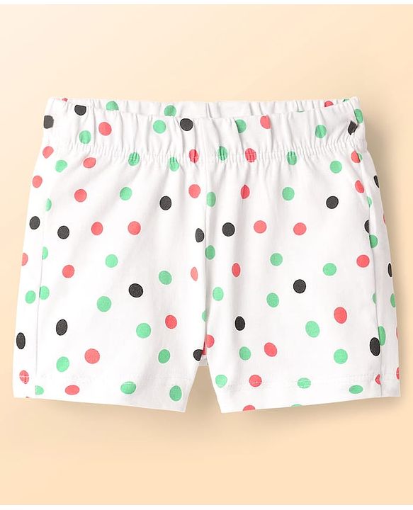 Babyhug Single Jersey Knit Half Sleeves Night Suit With Duck & Polka Dot Print - Mint & White