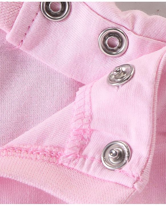 Babyhug Cotton Knit Half Sleeves Night Suit Kitty Print - Pink