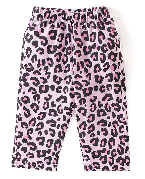 Babyhug Cotton Knit Half Sleeves Night Suit Kitty Print - Pink