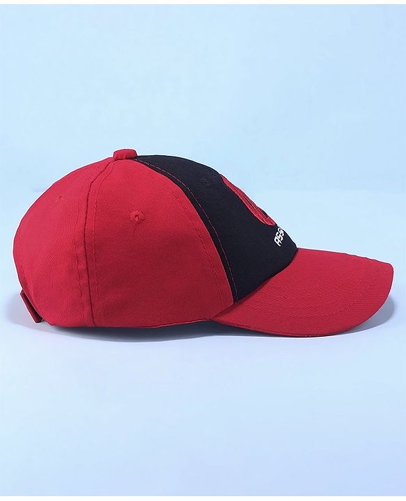 Pine Kids Marvel Cotton Summer Cap With Avengers Graphics - Red & Black