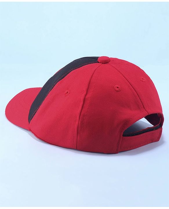 Pine Kids Marvel Cotton Summer Cap With Avengers Graphics - Red & Black