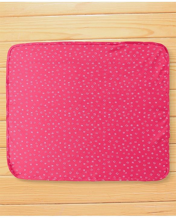 Babyhug Interlock Hooded Wrapper With Heart Print L 76.2 x B 76.2 cm - Pink