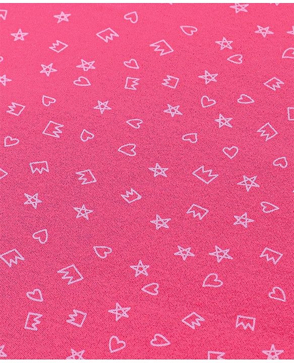 Babyhug Interlock Hooded Wrapper With Heart Print L 76.2 x B 76.2 cm - Pink