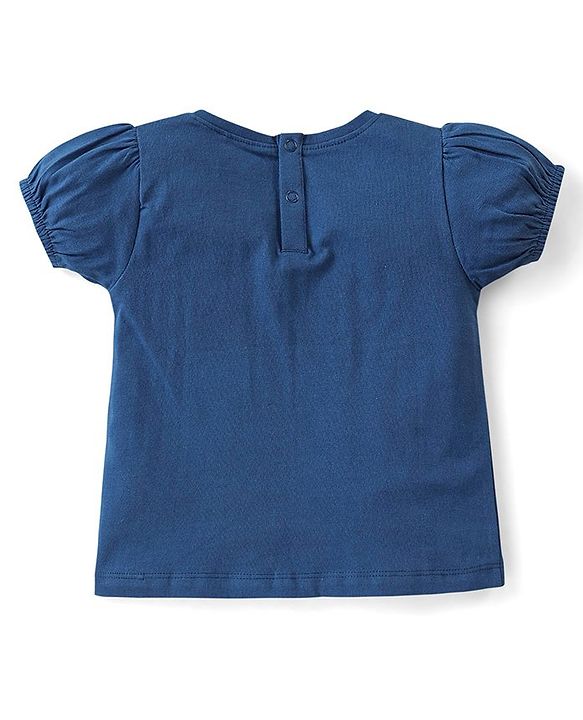 Babyhug Cotton Half Sleeves Top With Ice-Cream Graphics - Navy