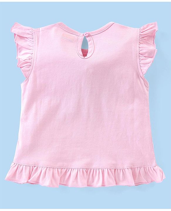 Babyhug Cotton Single Jersey Knit Sleeveless Night Suit Unicorn Print - Pink