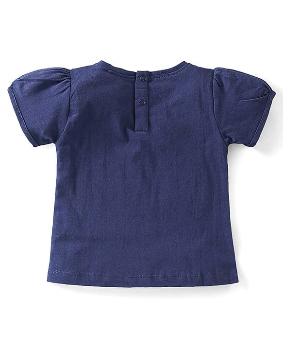 Babyhug Cotton Knit Half Sleeves T-Shirt with Ice Cream Graphics - Navy Blue
