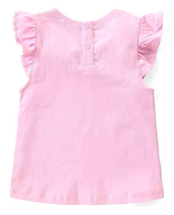 Babyhug 100% Cotton Knit Frill Sleeves Top with Frills & Floral Print Pack of 3 - Pink Yellow & Blue