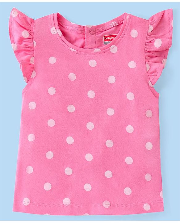 Babyhug Cotton Knit Frill Sleeves T-Shirts with Fruity Print Pack of 3 - Multicolour