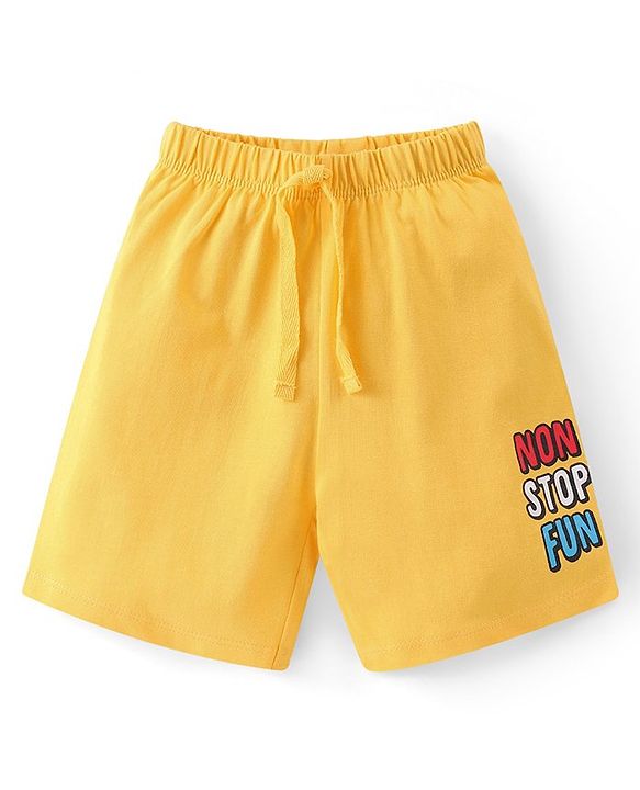 Babyhug Cotton Shorts Striped & Text Print Pack of 3 - Multicolour