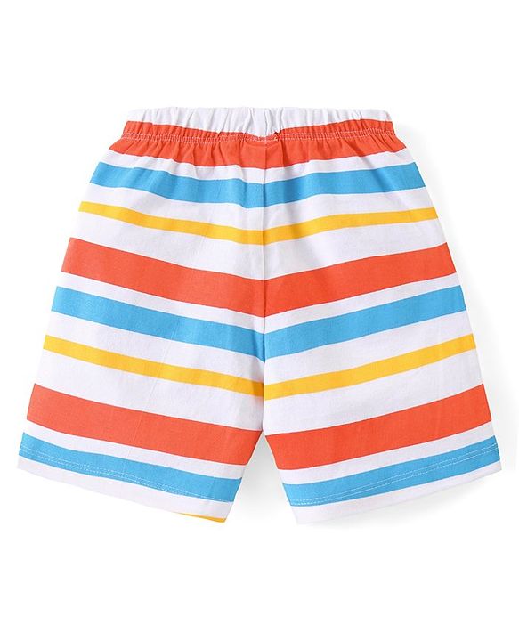 Babyhug Cotton Shorts Striped & Text Print Pack of 3 - Multicolour