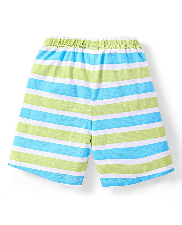 Babyhug Cotton Knit Boats Printed Shorts Pack of 3 - Multicolour