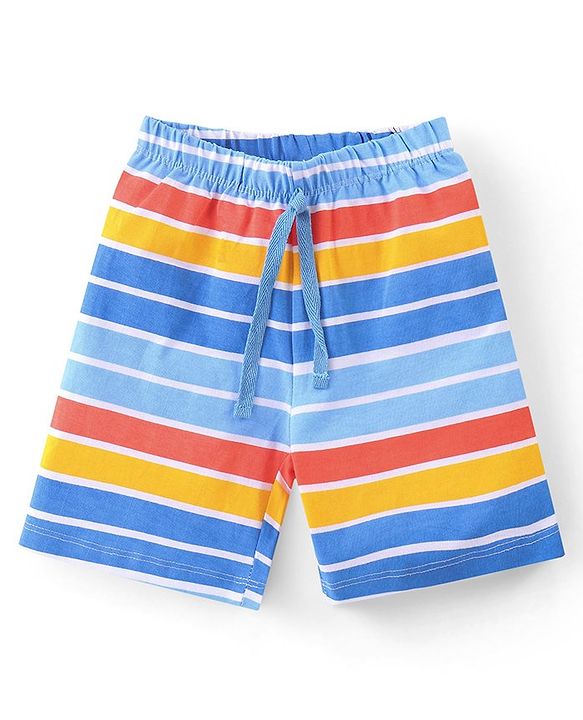 Babyhug Cotton Knit Space Shuttle Printed Shorts Pack of 3 - Multicolour