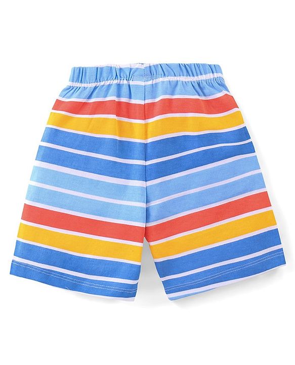 Babyhug Cotton Knit Space Shuttle Printed Shorts Pack of 3 - Multicolour