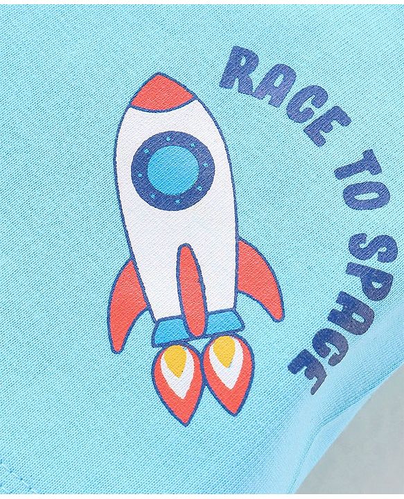 Babyhug Cotton Knit Space Shuttle Printed Shorts Pack of 3 - Multicolour