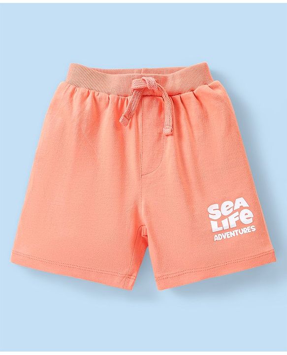 Babyhug Cotton Knit Shorts Submarine Printed and Striped Pack of 3 - Multicolour