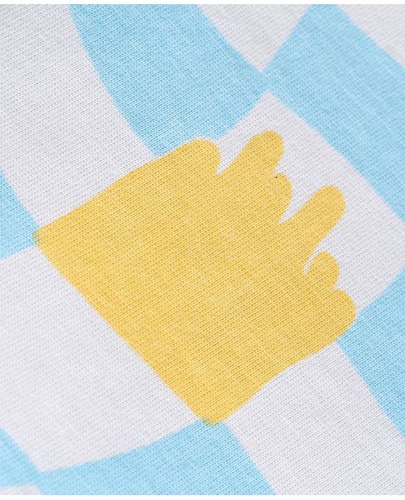 Babyhug Single Jersey Half Sleeves Night Suit Checks Print - Blue