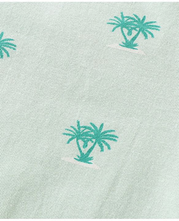 Babyhug Single Jersey Cotton Knit Half Sleeves Tree Printed Night Suit - Sea Green