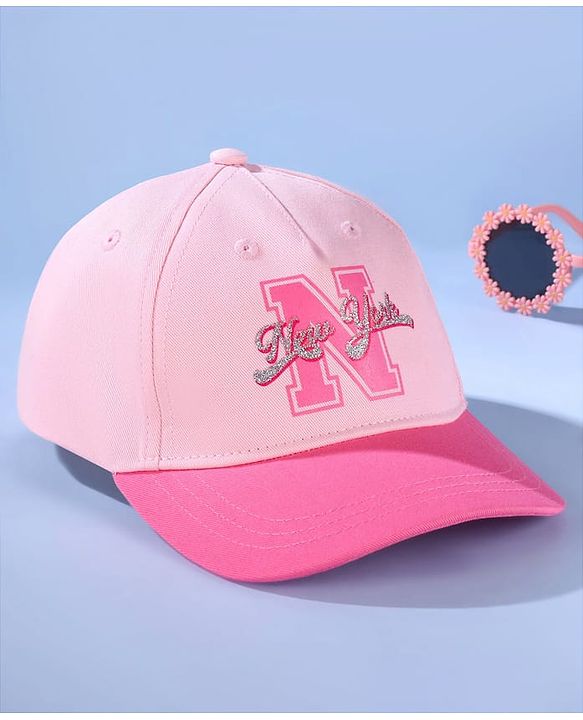 Pine Kids Summer Cap New York Print - Pink