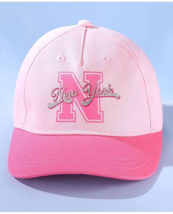 Pine Kids Summer Cap New York Print - Pink