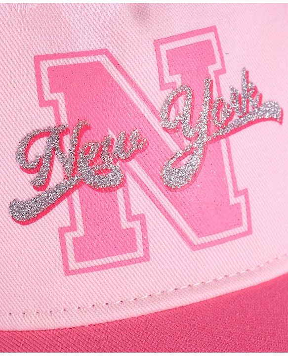Pine Kids Summer Cap New York Print - Pink