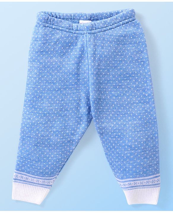 Babyhug Knit Full Sleeves Front Open Sweater and Pant Set Chevron Design - Off White