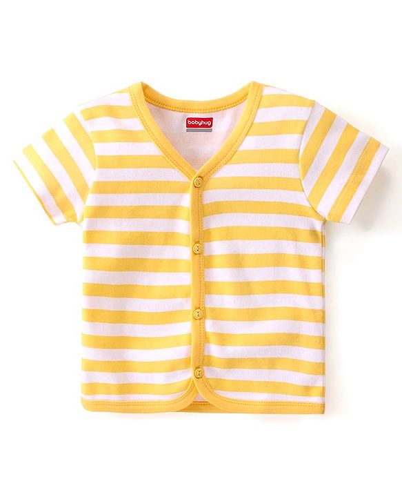 Babyhug 100% Cotton Interlock Knit Half Sleeves Vests Boat Print Pack of 3 - Multicolour