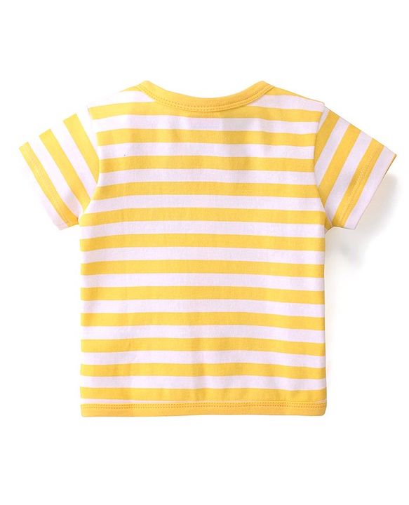 Babyhug 100% Cotton Interlock Knit Half Sleeves Vests Boat Print Pack of 3 - Multicolour