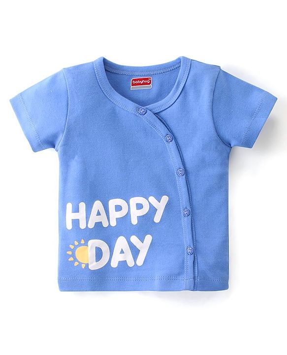 Babyhug 100% Cotton Interlock Knit Half Sleeves Vests Boat Print Pack of 3 - Multicolour