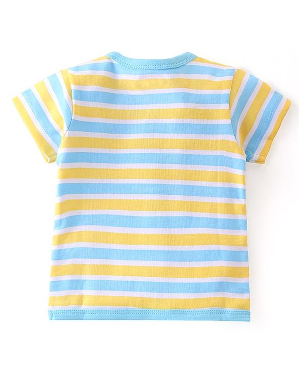 Babyhug 100% Cotton Half Sleeves Front Open Vest Teddy Bear Print Pack of 5 - Multicolour