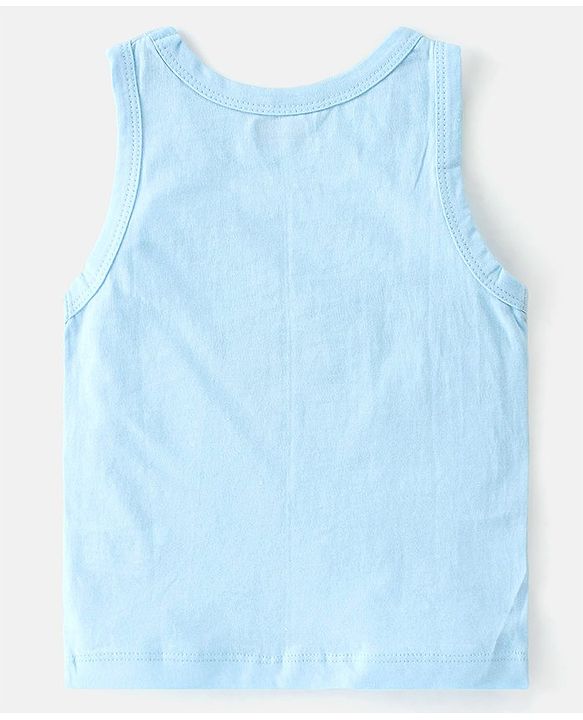 Babyhug 100 % Cotton Knit Sleeveless Sando with Striped & Teddy  Print Pack Of 3 - Yellow & Blue