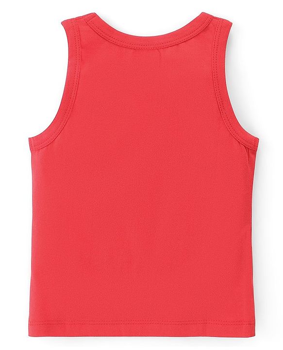 Babyhug 100% Cotton Sleeveless Sando with Striped & Dino Print Pack of 3 - Red Yellow & Blue