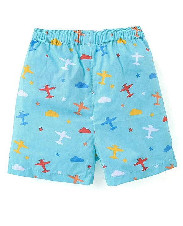 Babyhug Cotton Boxers Trees & Aeroplane Print Pack of 3 - Multicolour