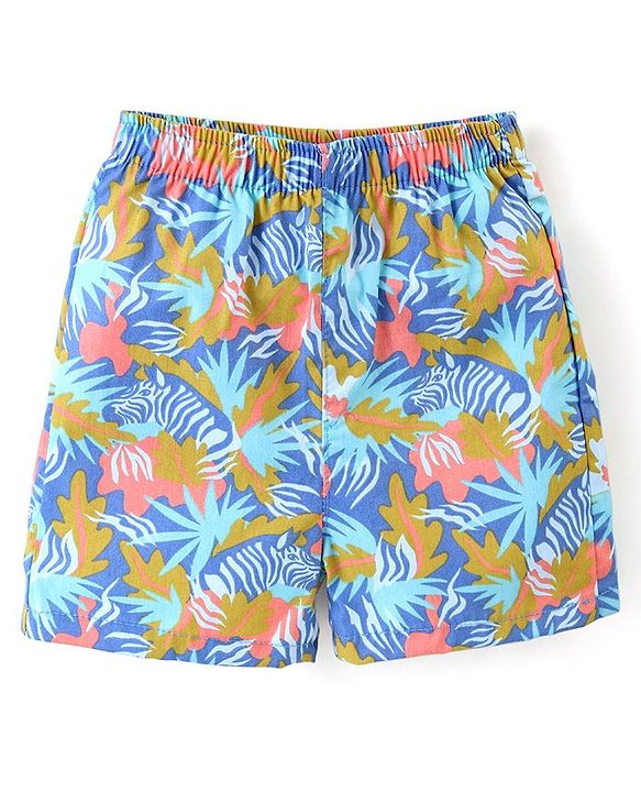 Babyhug Cotton Boxers Trees & Aeroplane Print Pack of 3 - Multicolour
