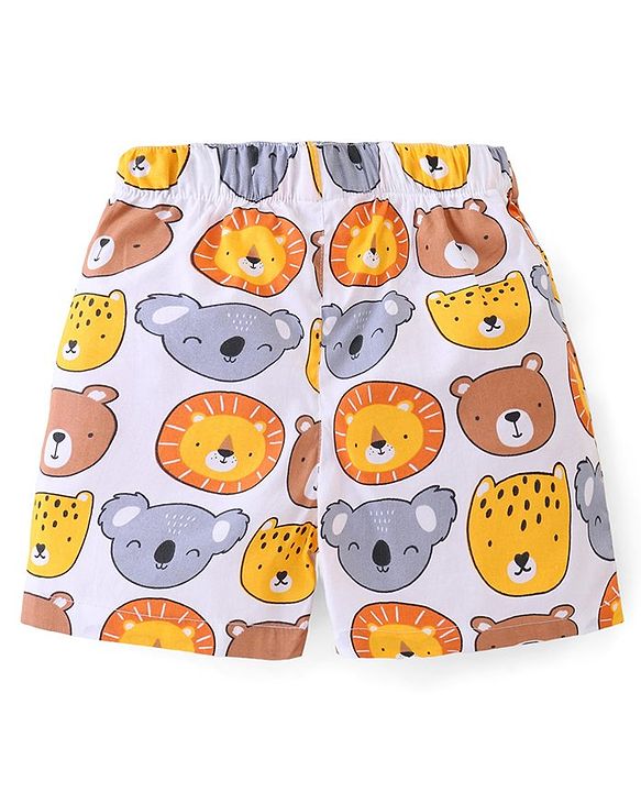 Babyhug Poplin Woven Boxers with Star &  Animal Print Pack of 3 - Multicolour