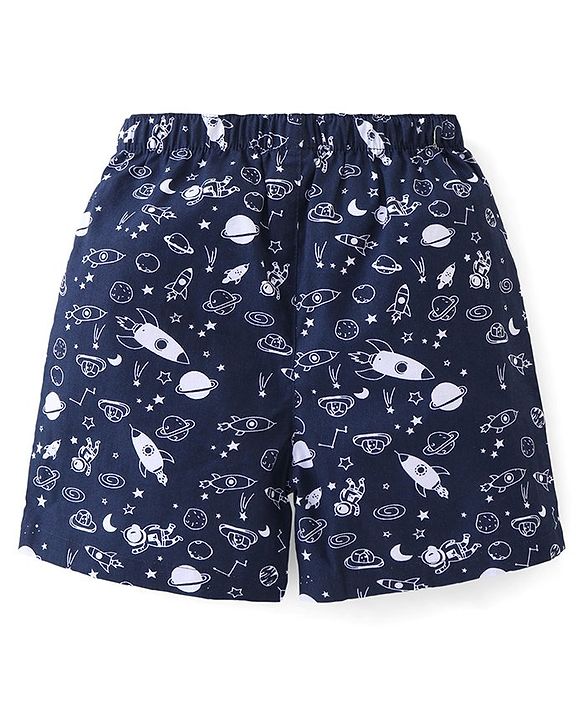 Babyhug Cotton Woven Paper Planes & Dino Printed Boxers Pack of 3 - Multicolour