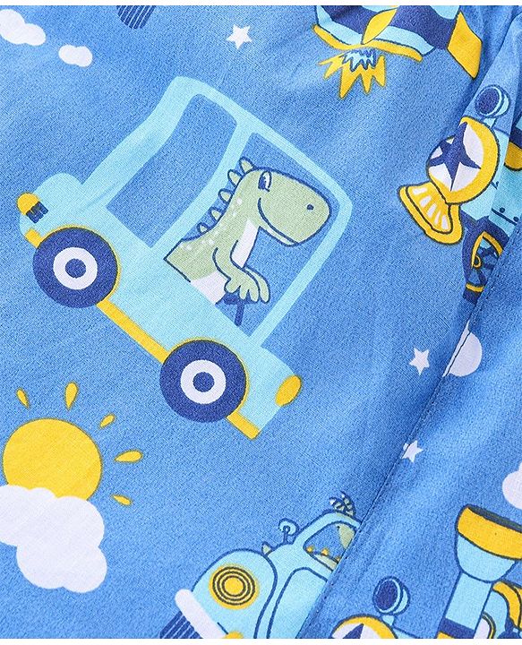 Babyhug Cotton Woven Paper Planes & Dino Printed Boxers Pack of 3 - Multicolour