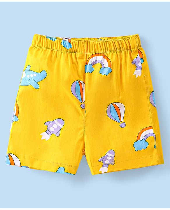 Babyhug Cotton Poplin Boxers Text Vehicle & Animal Print Pack of 3 - Multicolour