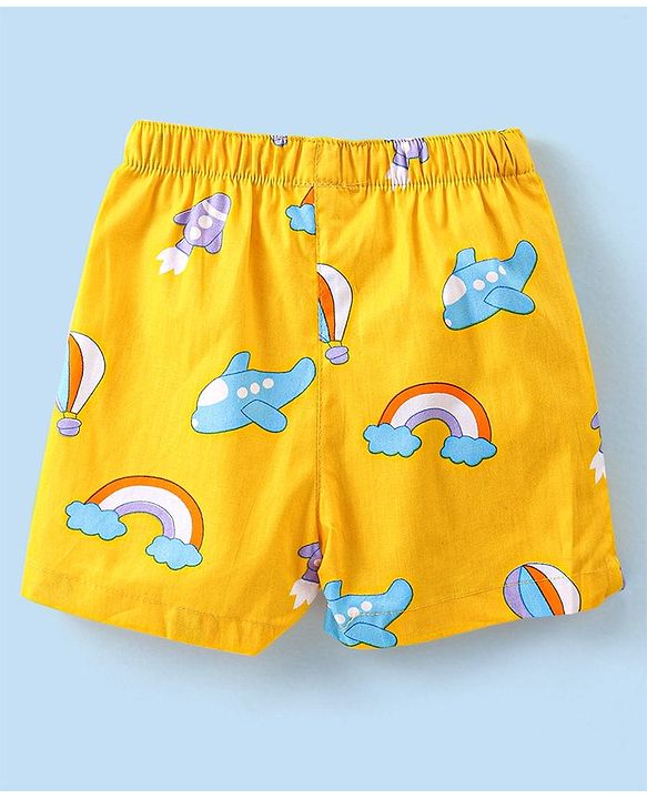 Babyhug Cotton Poplin Boxers Text Vehicle & Animal Print Pack of 3 - Multicolour