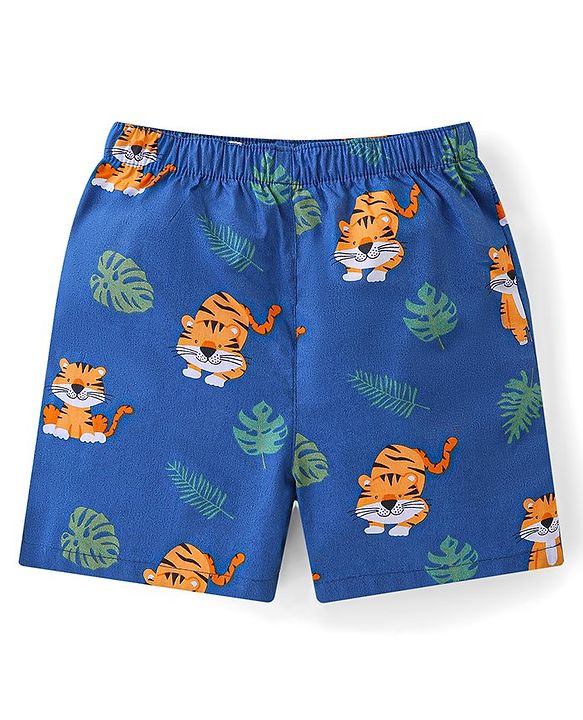 Babyhug Cotton Poplin Boxers Animal & Leaf Print Pack of 3 - Multicolour