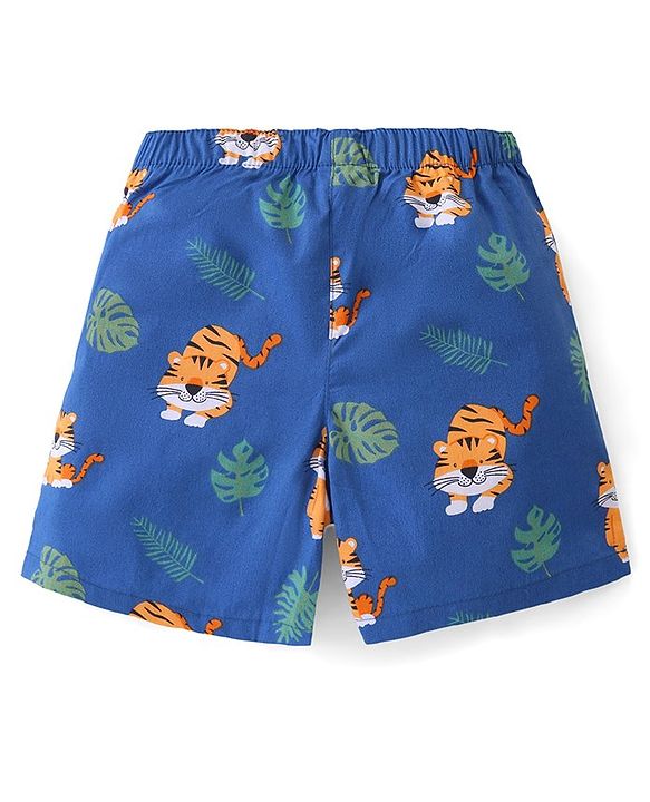Babyhug Cotton Poplin Boxers Animal & Leaf Print Pack of 3 - Multicolour