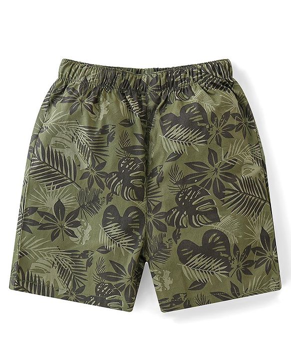 Babyhug Cotton Poplin Boxers Animal & Leaf Print Pack of 3 - Multicolour