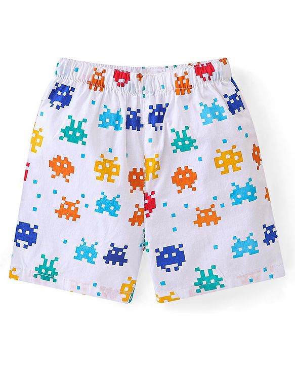 Babyhug Cotton Poplin Boxers Animal & Leaf Print Pack of 3 - Multicolour