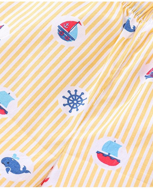 Babyhug Cotton Woven Boxers With Boat Print Pack of 3 - Multicolor