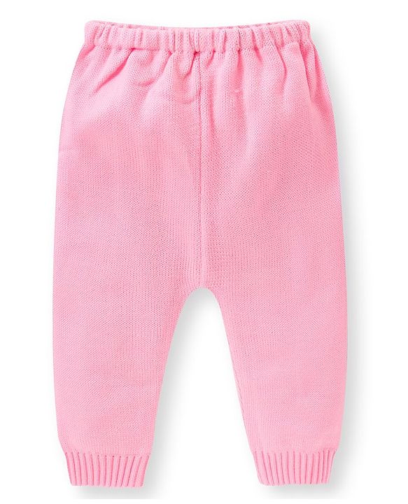 Babyhug Knitted Full Sleeves Sweater Set Bunny Design - Dark Pink