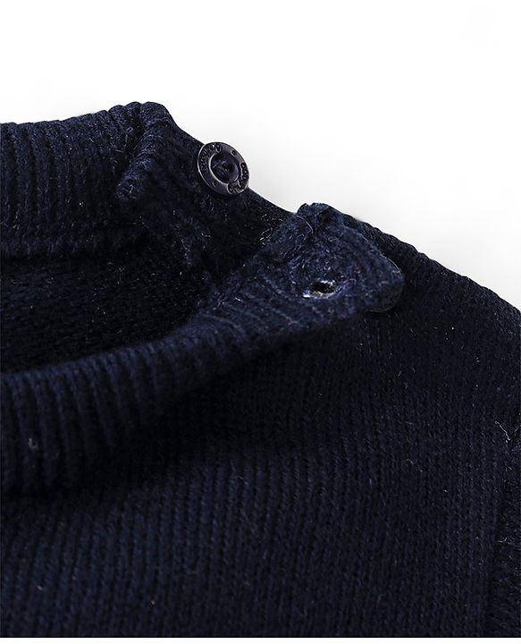 Babyhug Knitted Full Sleeves Sweater Set Penguin Design - Red & Navy Blue