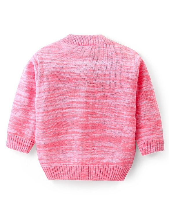 Babyhug Knitted Full Sleeves Pullover Sweater Cable Knit Design - Pink