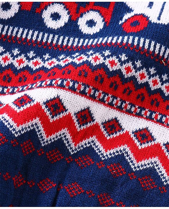 Babyhug Full Sleeves Sweater Vehicle Design - Navy Blue