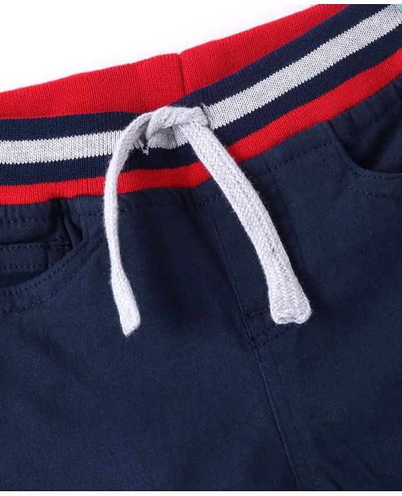 Babyhug Twill Woven Knee Length With Stretch  Washed Jamaican - Navy Blue