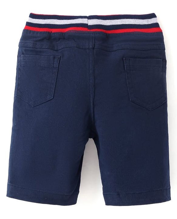 Babyhug Twill Woven Knee Length With Stretch  Washed Jamaican - Navy Blue