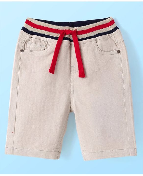 Babyhug Twill Woven Knee Length With Stretch  Washed Jamaican - Navy Blue